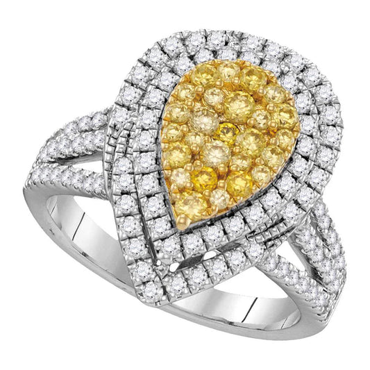 1.2ct Lab Grown Yellow Diamond Fashion Ring | 10K White Gold | Draco Olive Atalanta