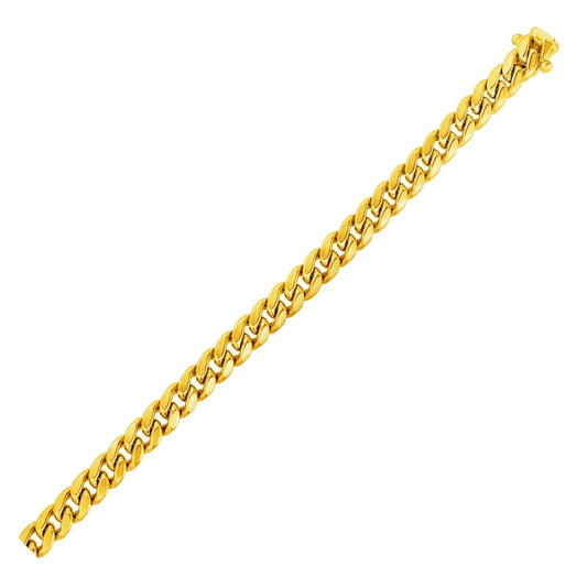 6.15mm 10k Yellow Gold Semi Solid Miami Cuban Bracelet by Avera Group