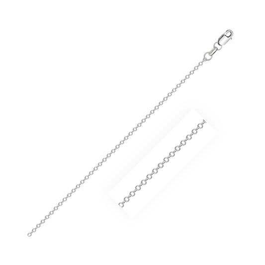 10k White Diamond Cut Cable Link Chain (0.87 mm) by Avera Group